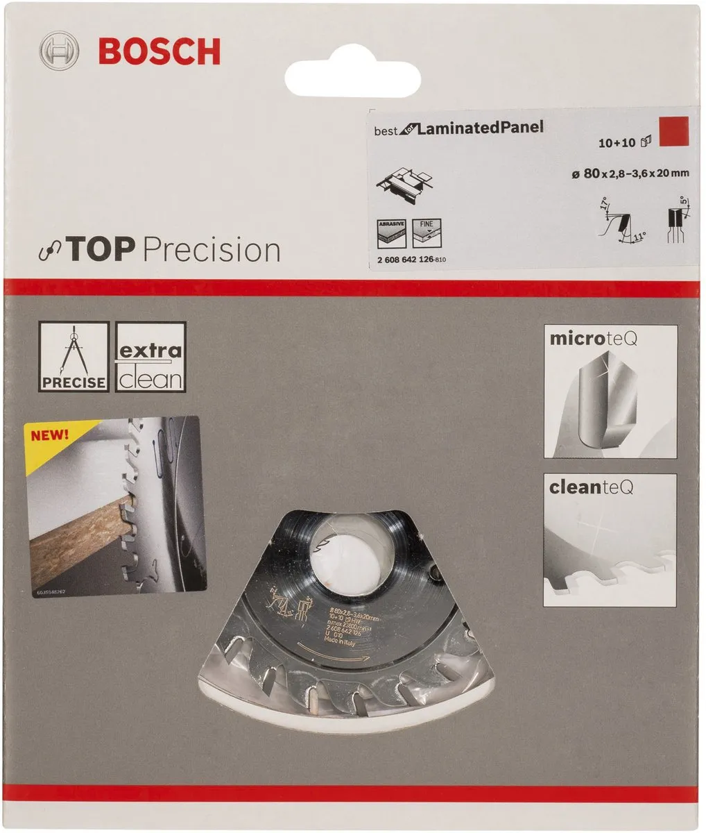 Bosch Top Precision Laminated Zaagblad 80mm - 20 Tanden