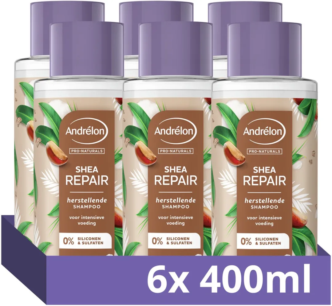 Andrélon Pro Nature Shea Strong Repair Shampoo - 6x400ml