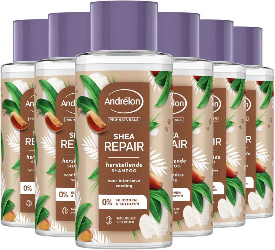 Andrélon Pro Nature Shea Strong Repair Shampoo - 6x400ml