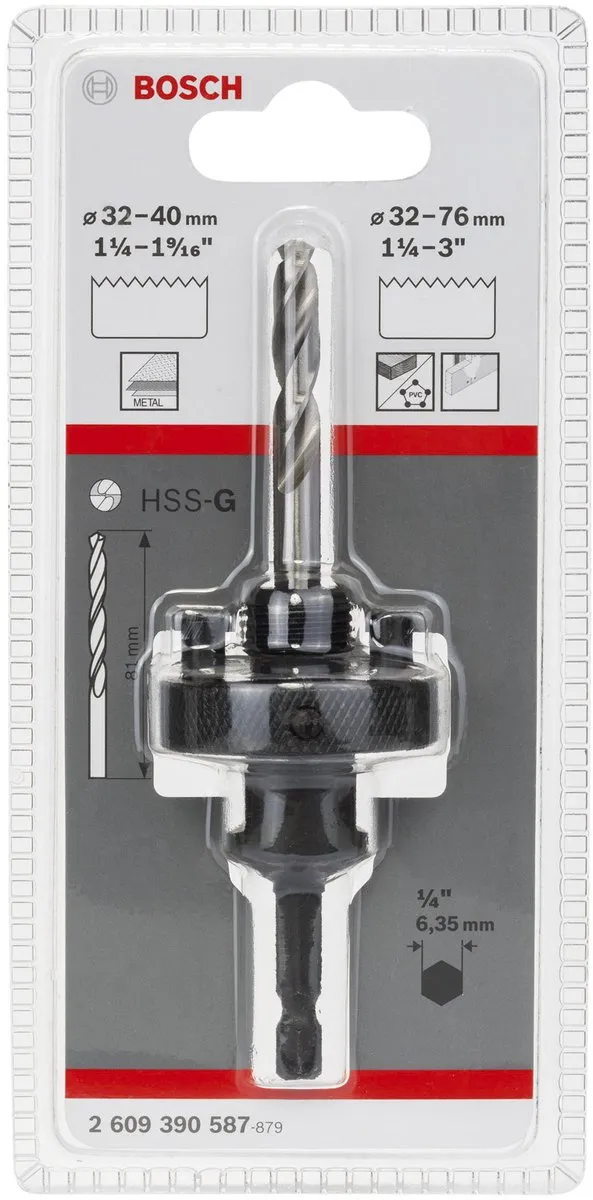 Bosch Zeskantadapter 6,35mm - Hout - MPN 2609390587