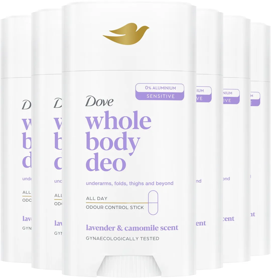 Dove Whole Body Deodorant Stick Lavendel & Kamille - 6x75ml