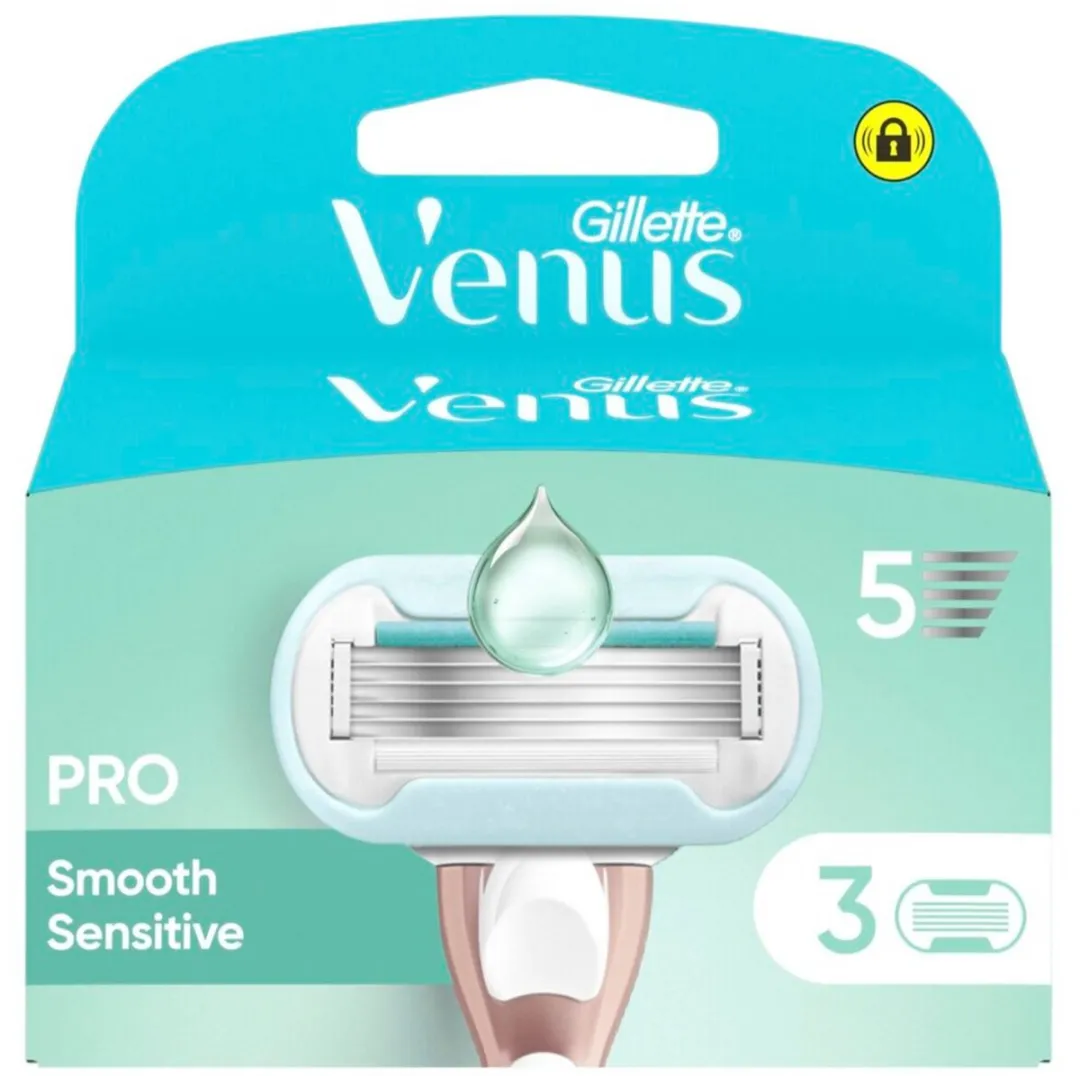 Gillette Venus Deluxe Smooth Sensitive Navulmesjes 5-Blad - 3 Stuks