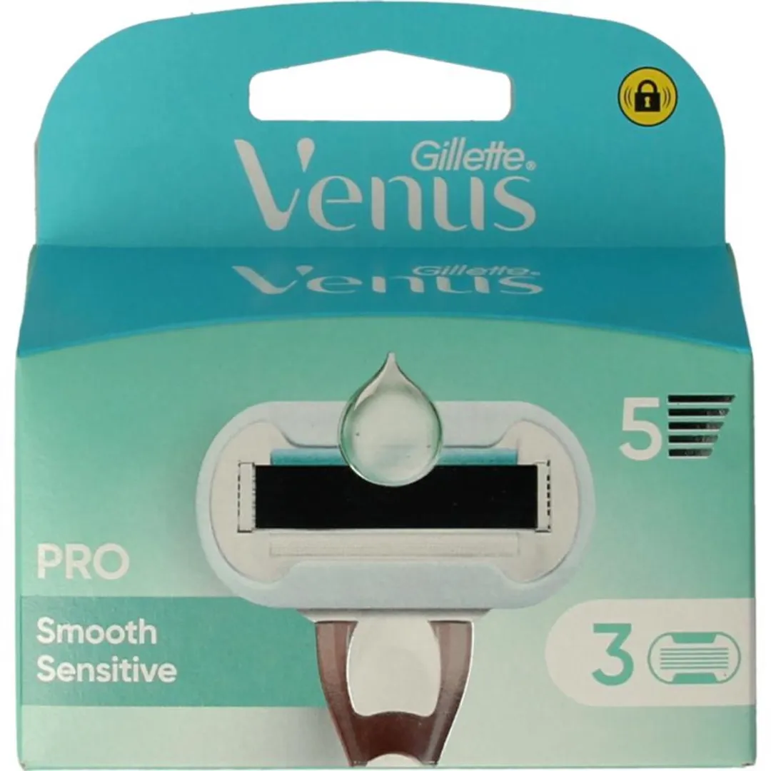 Gillette Venus Deluxe Smooth Sensitive Navulmesjes 5-Blad - 3 Stuks