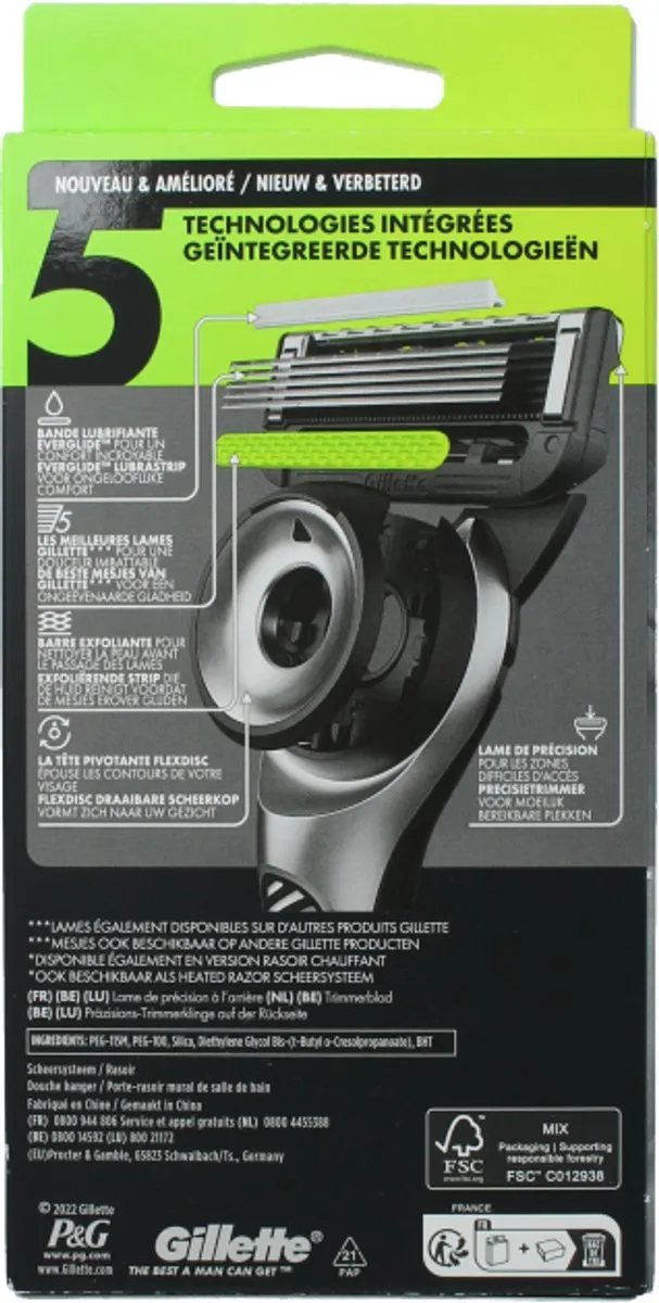 Gillette Labs Scheersysteem - 5 Mesjes - Grijs/Zwart