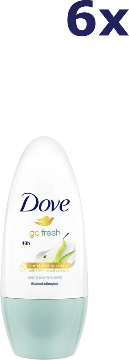 Dove Deodorant Roller Peer & Aloe Vera - 6x50ml