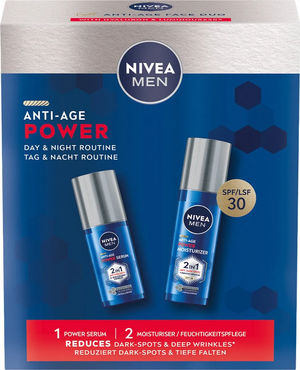 NIVEA MEN Power Anti-Age Geschenkset - Serum & Dagcrème 80ml