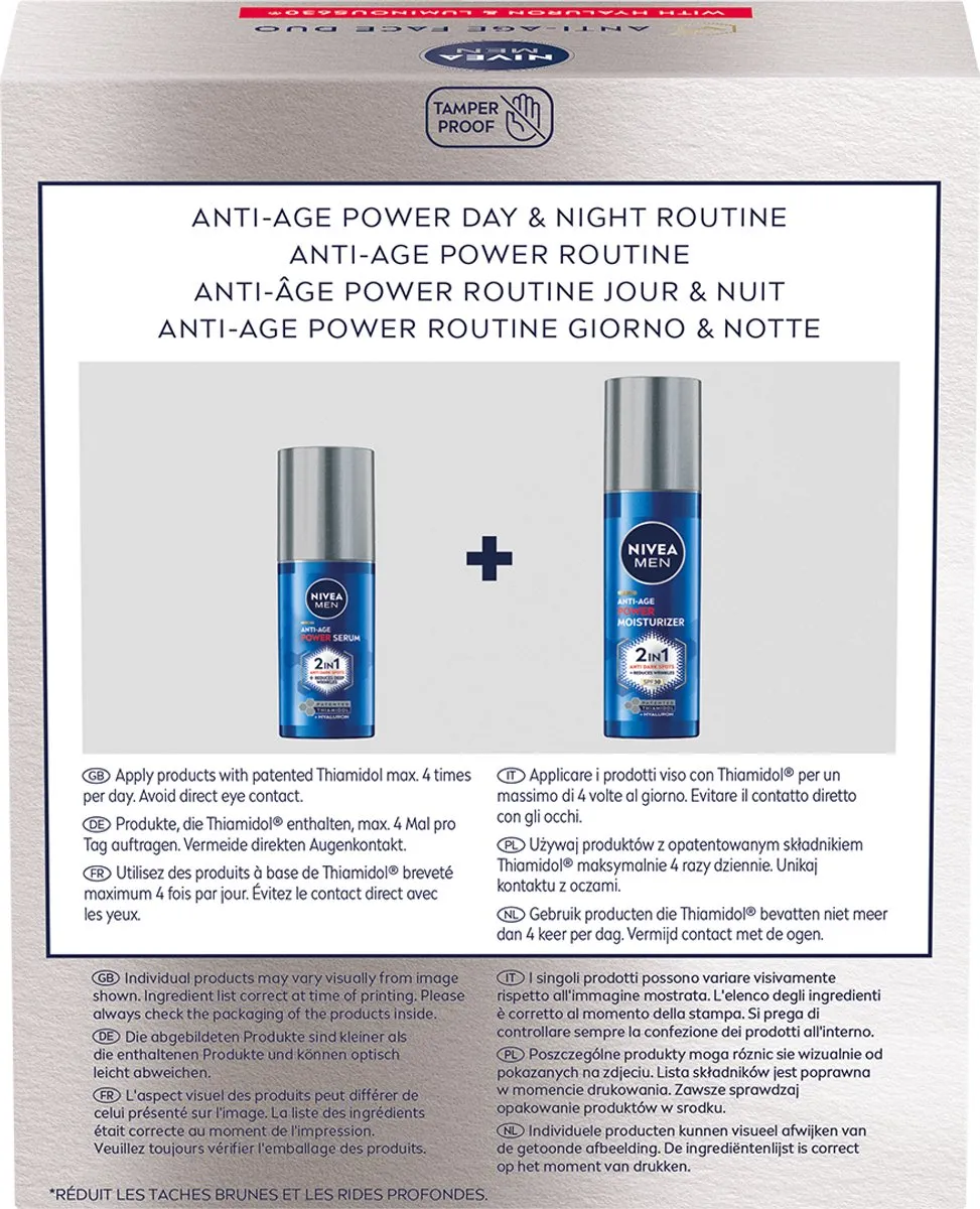NIVEA MEN Power Anti-Age Geschenkset - Serum & Dagcrème 80ml