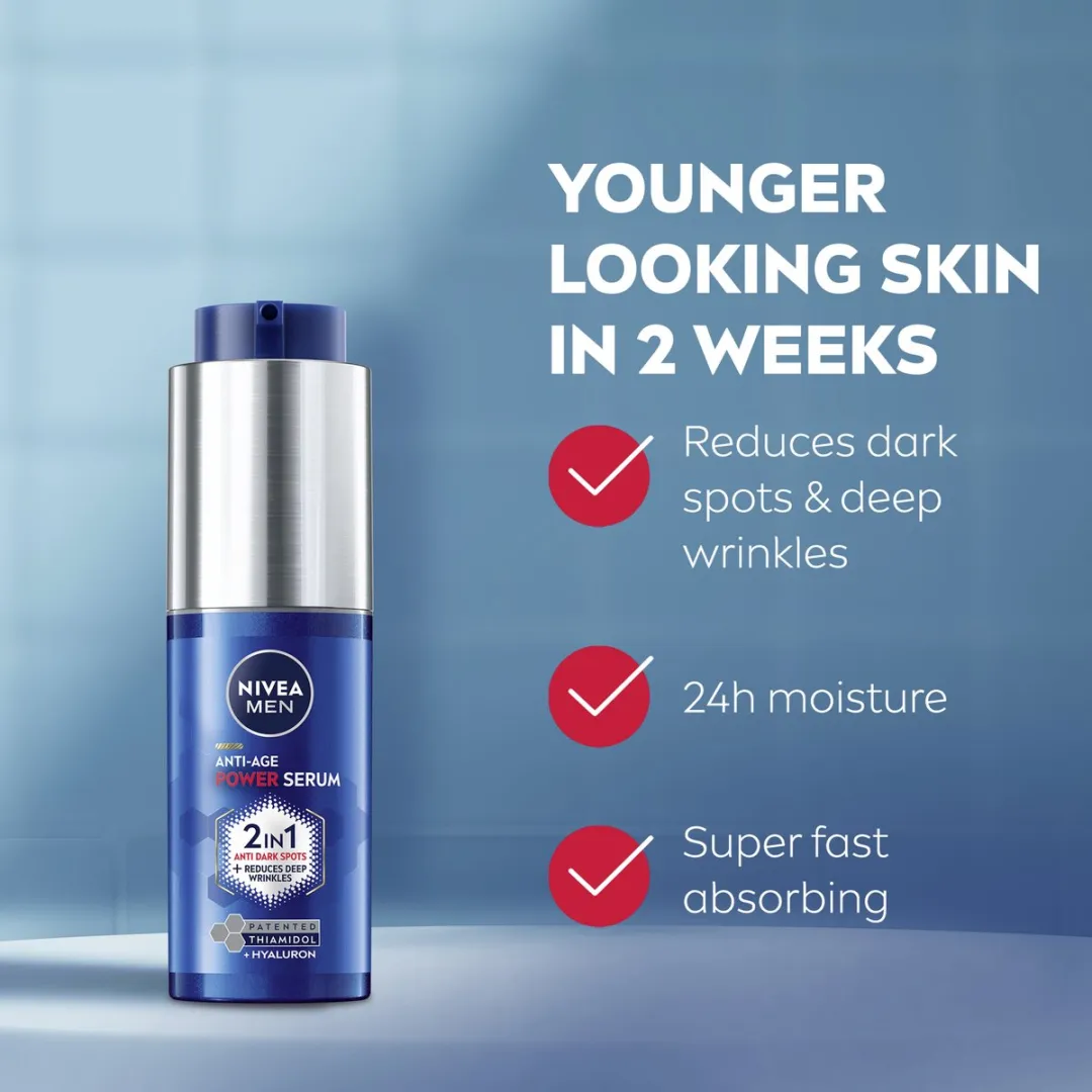 NIVEA MEN Power Anti-Age Geschenkset - Serum & Dagcrème 80ml
