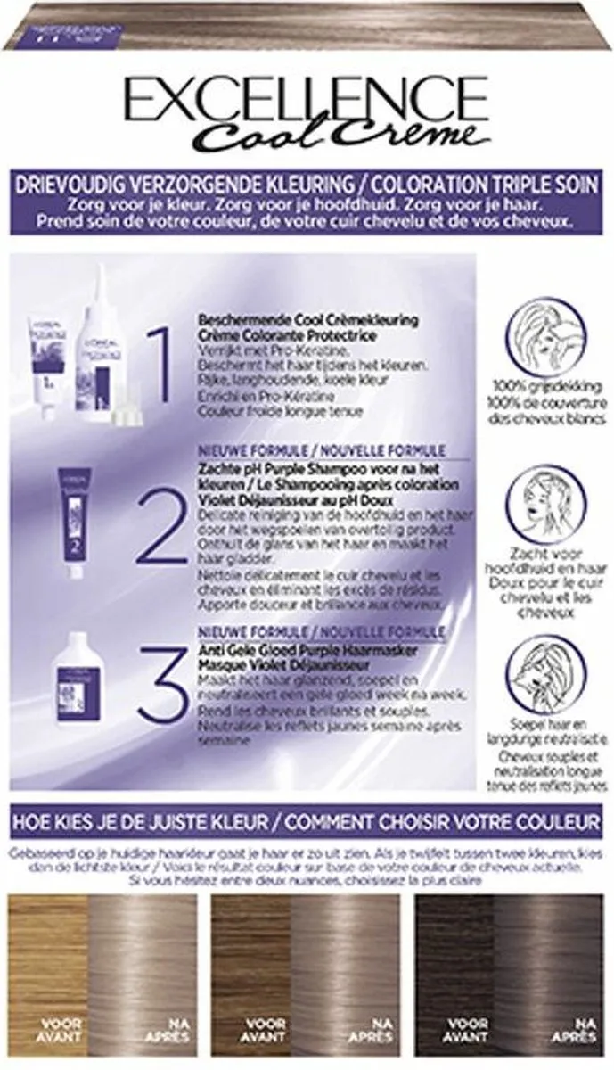L'Oréal Paris Excellence Cool Cream 8.11 Ultra Ash Lichtblond - 6 Stuks