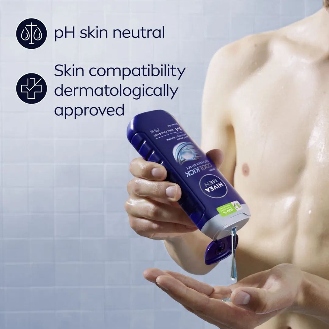 NIVEA MEN Cool Kick Douchegel 500ml - 2x250ml