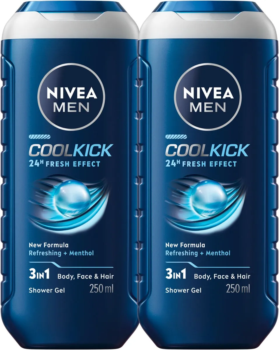 NIVEA MEN Cool Kick Douchegel 500ml - 2x250ml