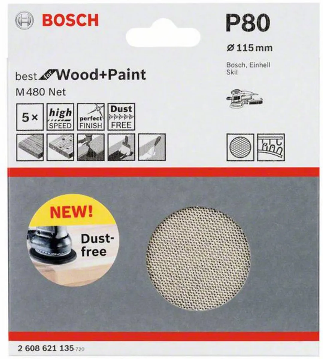 Bosch Schuurblad K80 115mm - 5 Stuks
