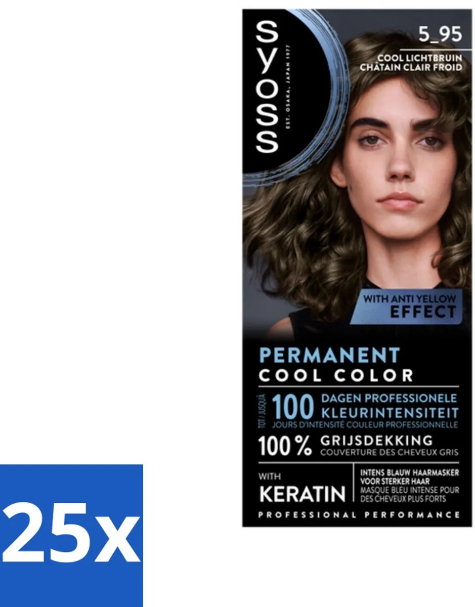 SYOSS Permanent Haarkleuring 5-95 Cool Lichtbruin - 25 Stuks