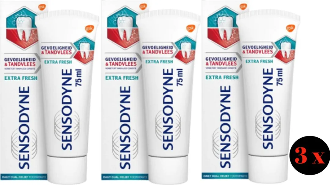 Sensodyne Tandpasta Gevoeligheid & Tandvlees Extra Fresh 75ml - 3 Stuks