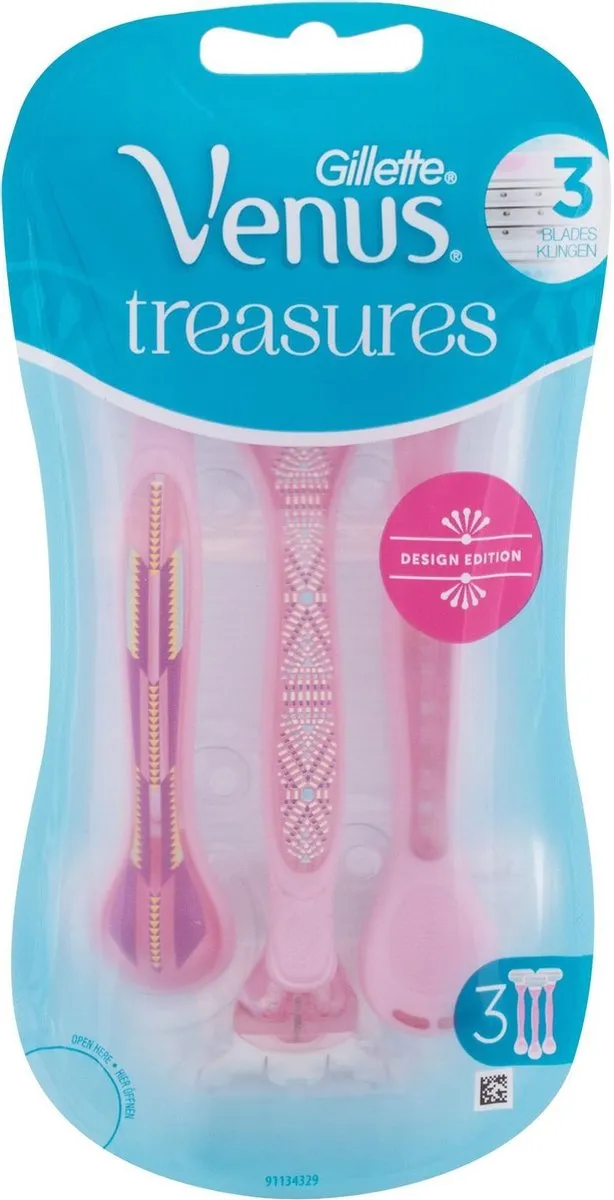Gillette Venus Design Edition Scheermesjes - 3 Stuks - Roze