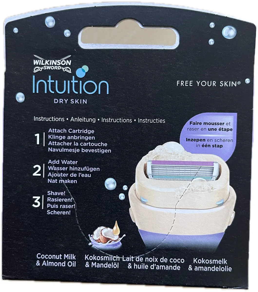 Wilkinson Sword Intuition Drooghuid Scheermesjes 4 Stuks - Paars