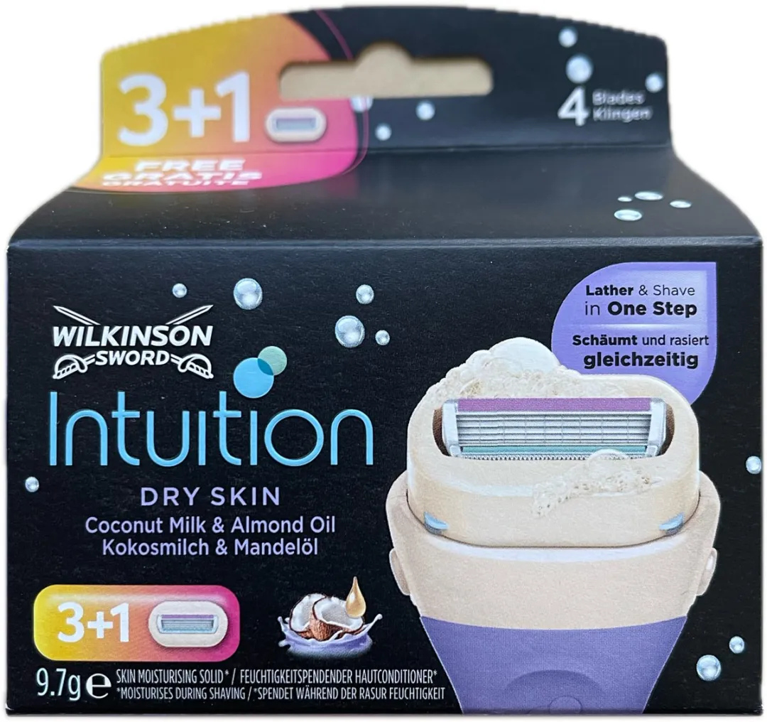 Wilkinson Sword Intuition Drooghuid Scheermesjes 4 Stuks