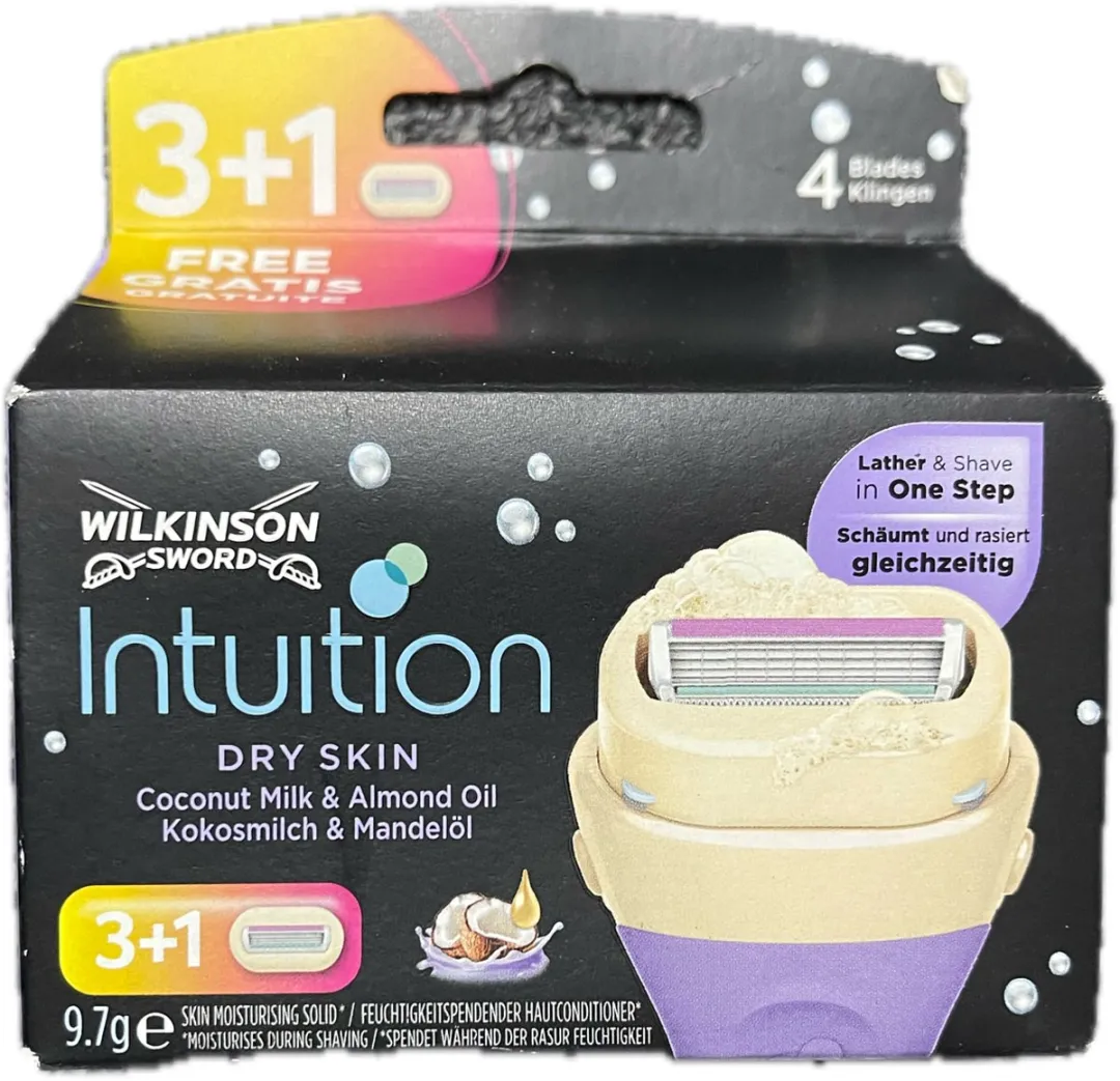Wilkinson Sword Intuition Drooghuid Scheermesjes 4 Stuks - Paars