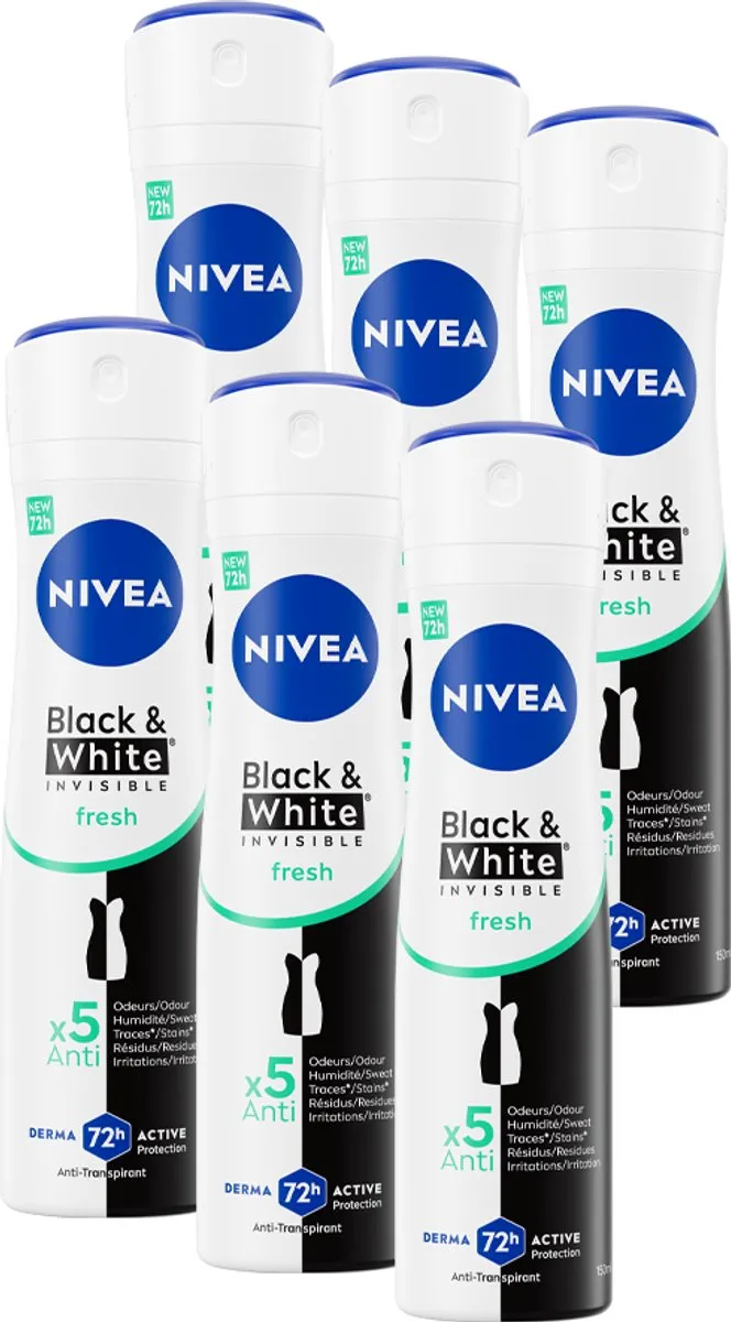 NIVEA Invisible For Black & White Fresh Deo Spray 72u