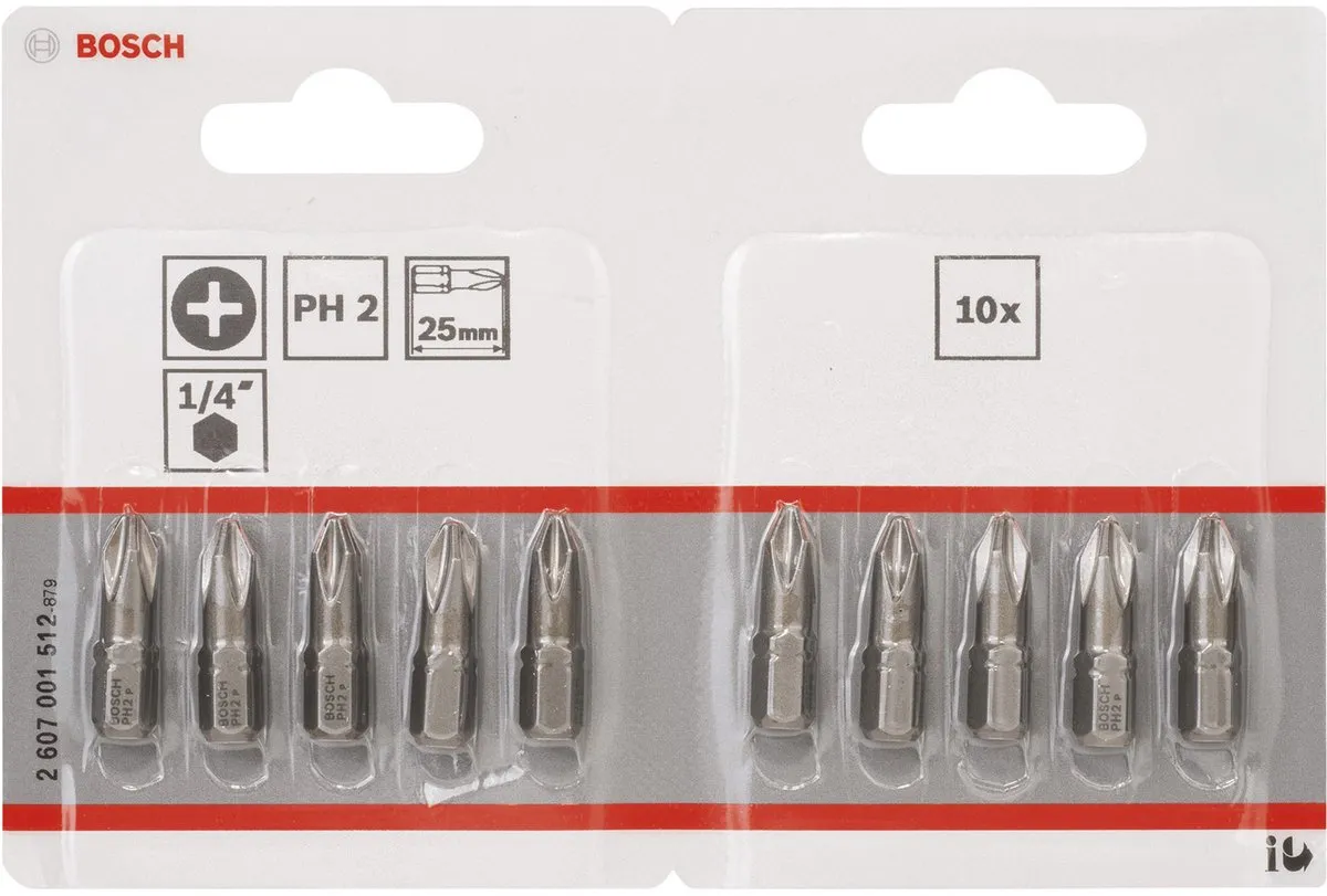 Bosch Bit PH 2 - 25mm - 10 Stuks