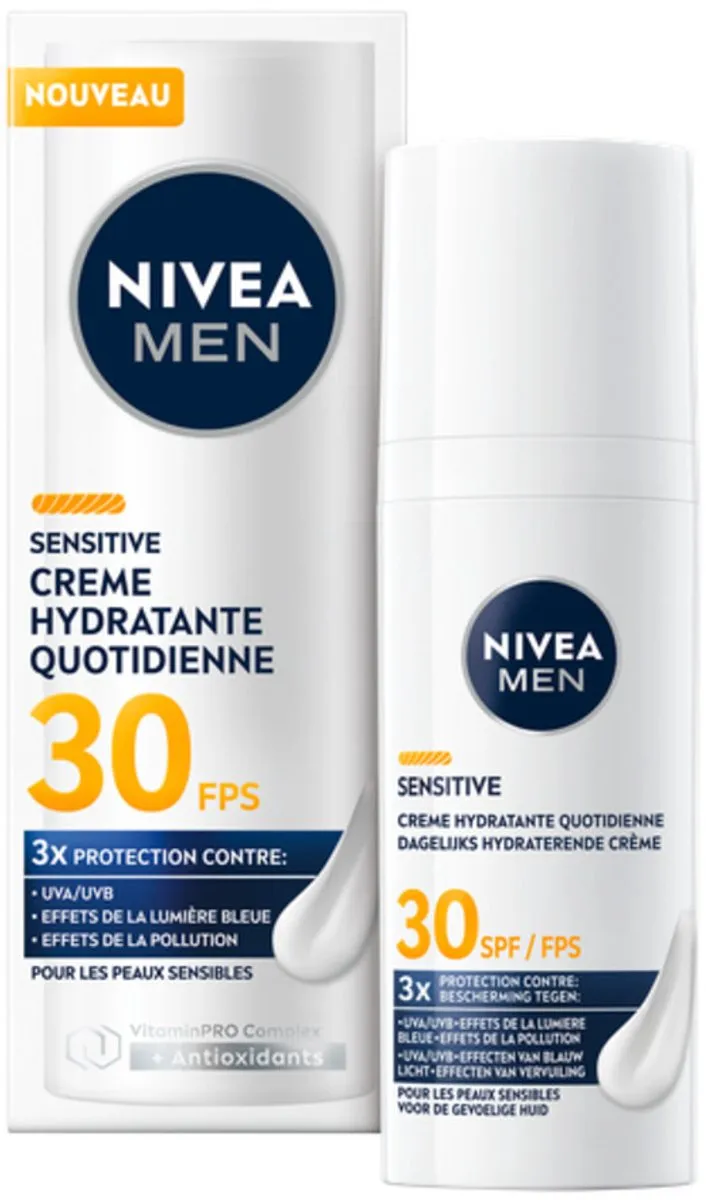 NIVEA MEN Gezichtscrème Sensitive SPF30 - 50ml - 6 Stuks