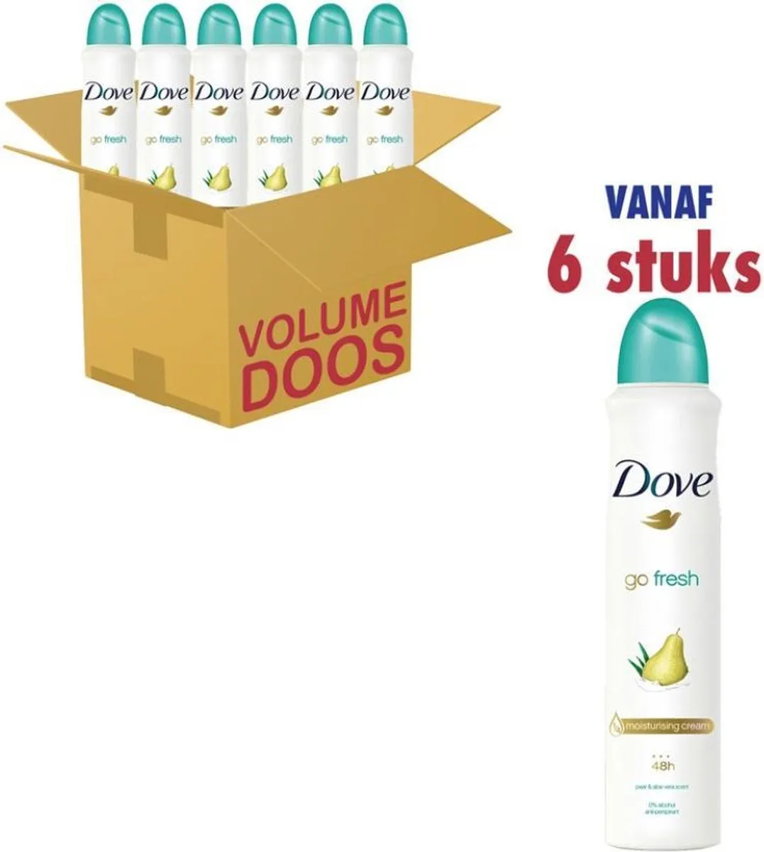 Dove Go Fresh Peer & Aloë Vera Deodorant Spray - 6x250ml