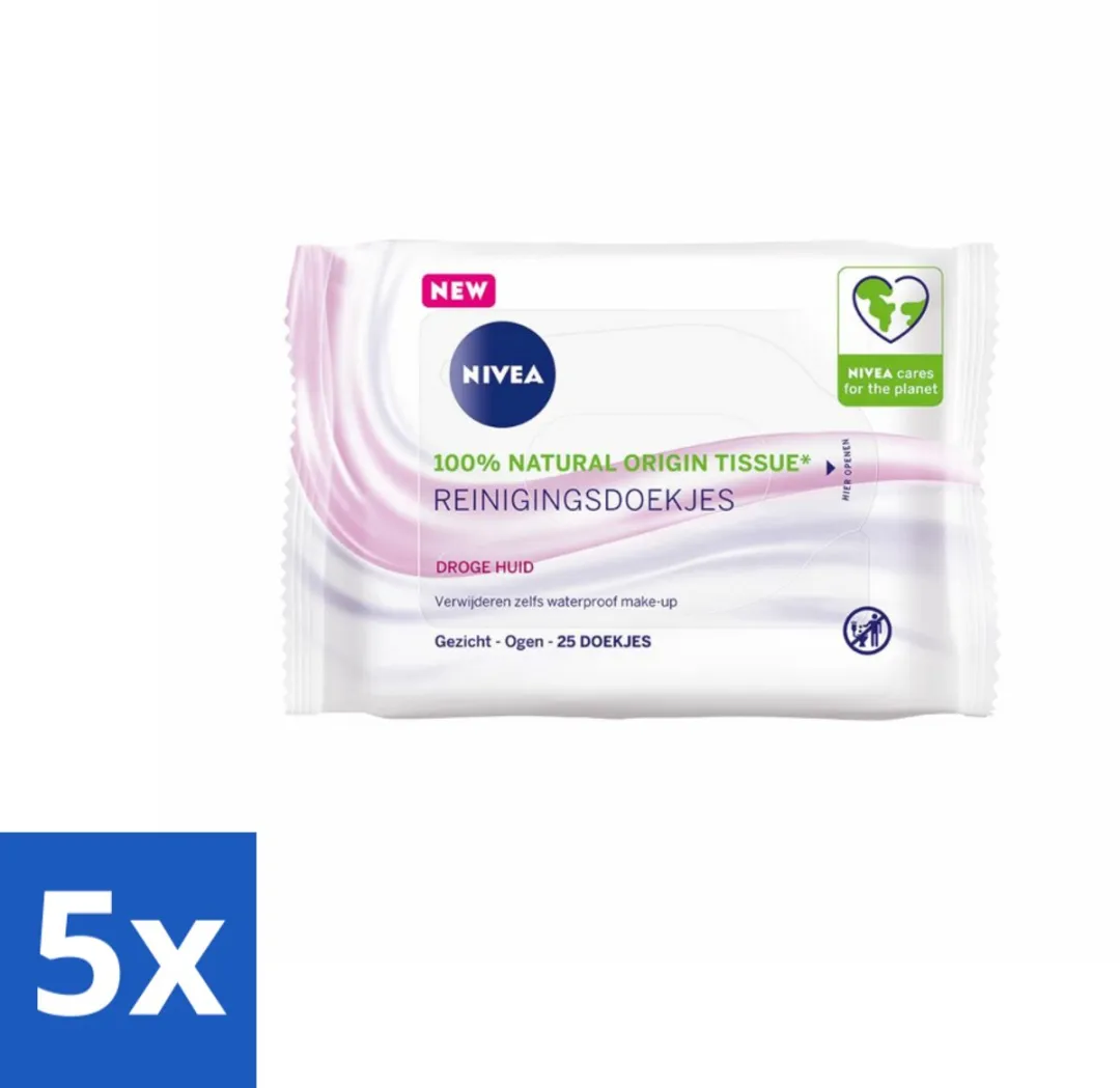 NIVEA Reinigingsdoekjes Verzachtend 25 Stuks (5x5)