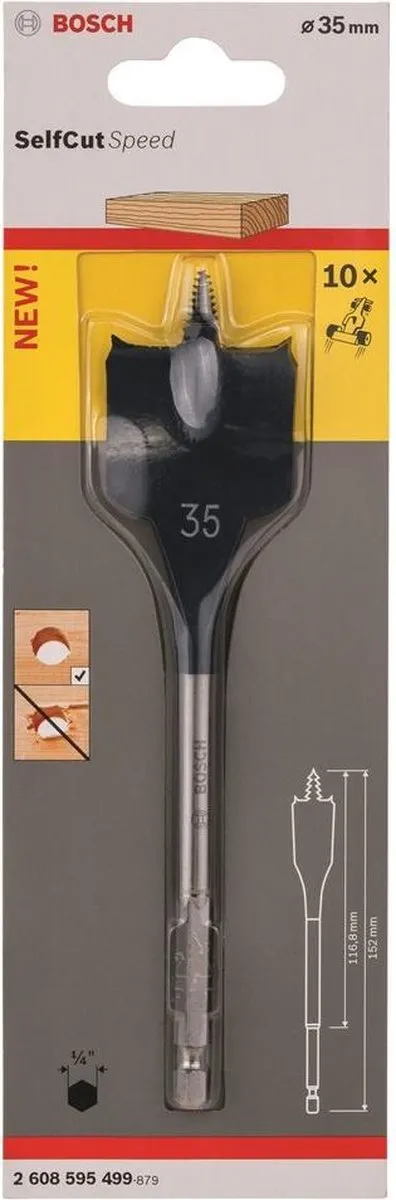 Bosch Speedborenset Self Cut Speed 35x152mm - 1 Stuks