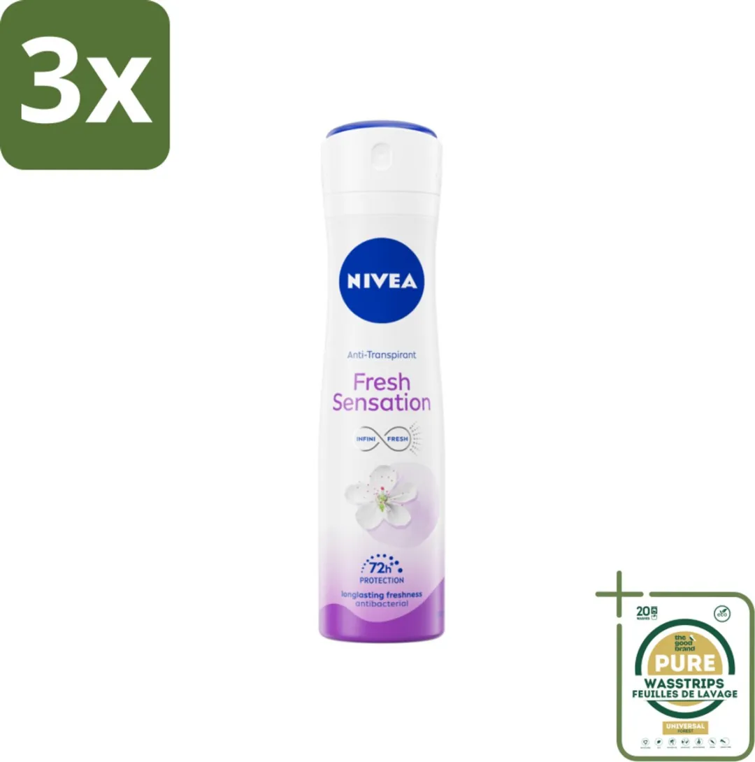 NIVEA Deodorant Spray Fresh Sensation 450ml - 3 Stuks
