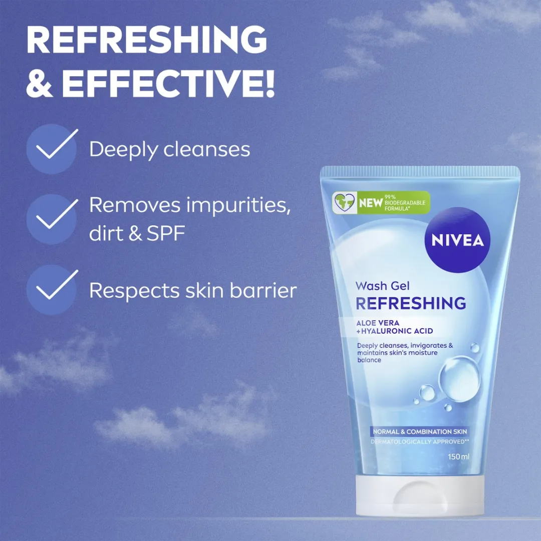 NIVEA Essentials Verfrissende Reinigingsgel Normale Huid 150ml - 6 Stuks