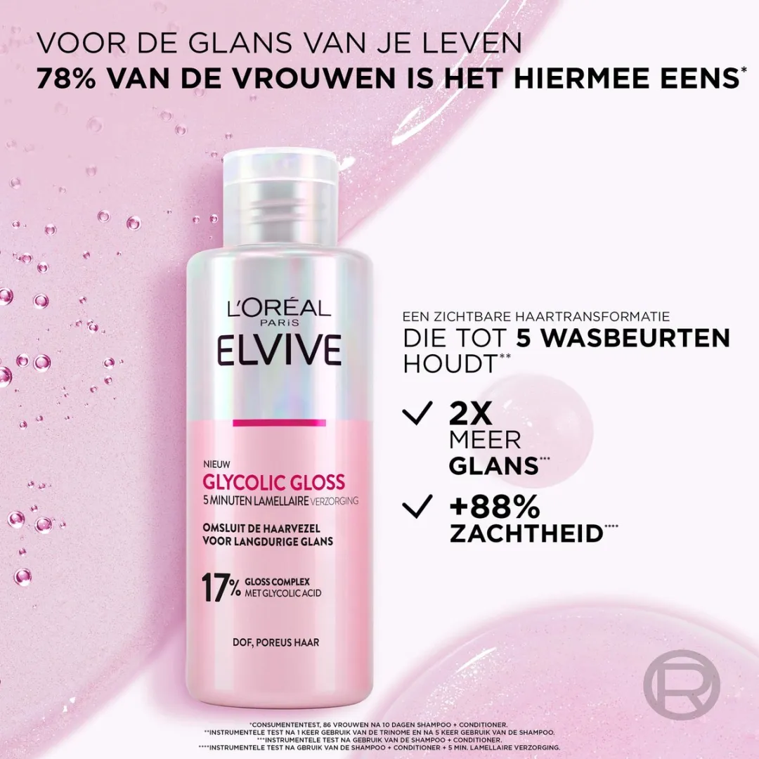 L'Oréal Paris Elvive Glycolic Gloss Verzorging 200ml - afbeelding 6 van 6