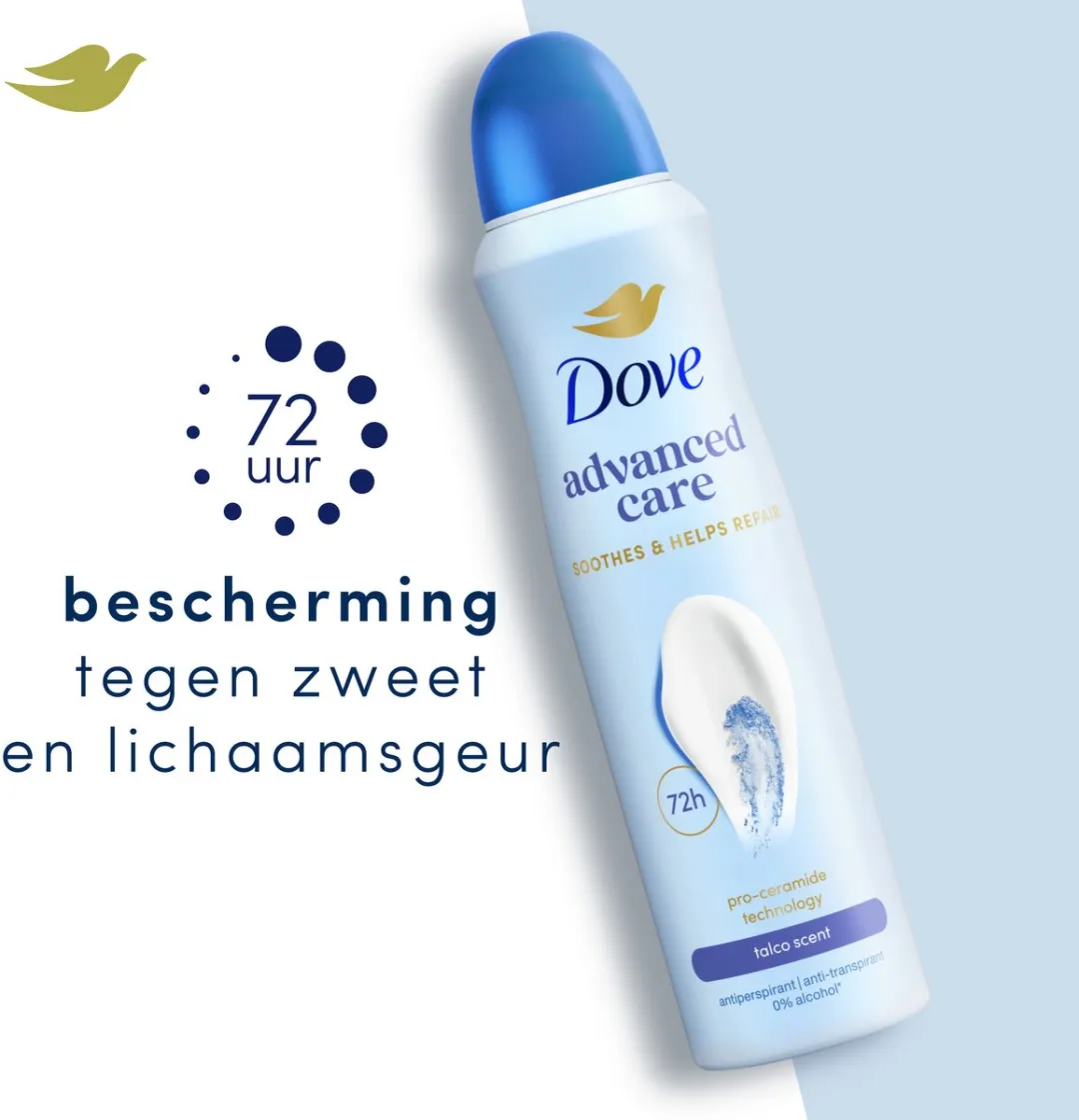 Dove Anti-Transpirant Spray Advanced Care Talco - 6x150ml