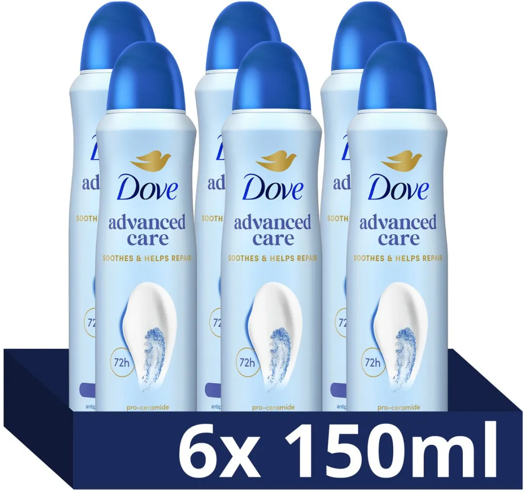 Dove Anti-Transpirant Spray Advanced Care Talco - 6x150ml