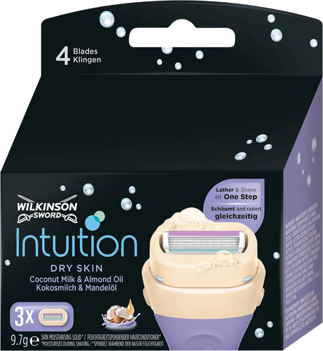 Wilkinson Sword Intuition Dry Skin Coconut 3 Mesjes - 4 Bladen
