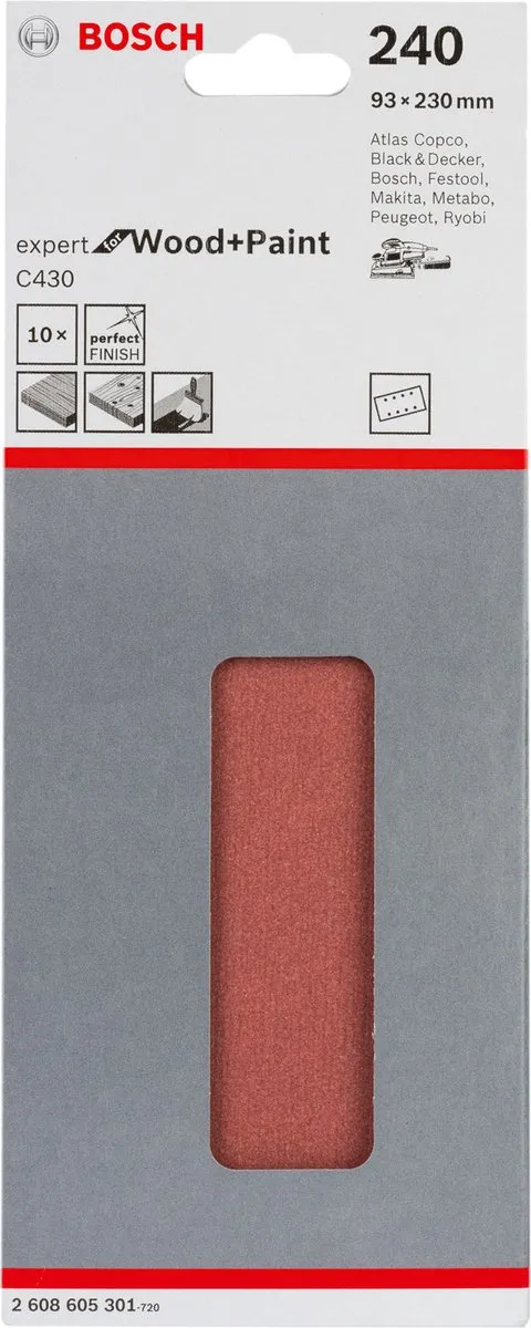 Bosch 10-delige Schuurbladset 93x230mm