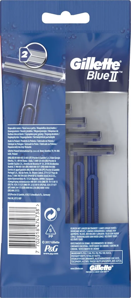 Gillette Blue II Scheermesjes - 5 Stuks