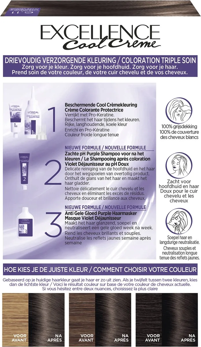L'Oréal Paris Excellence Cool Crème 6.11 Permanente Haarkleuring - Ultra Ash Donkerblond - afbeelding 6 van 6