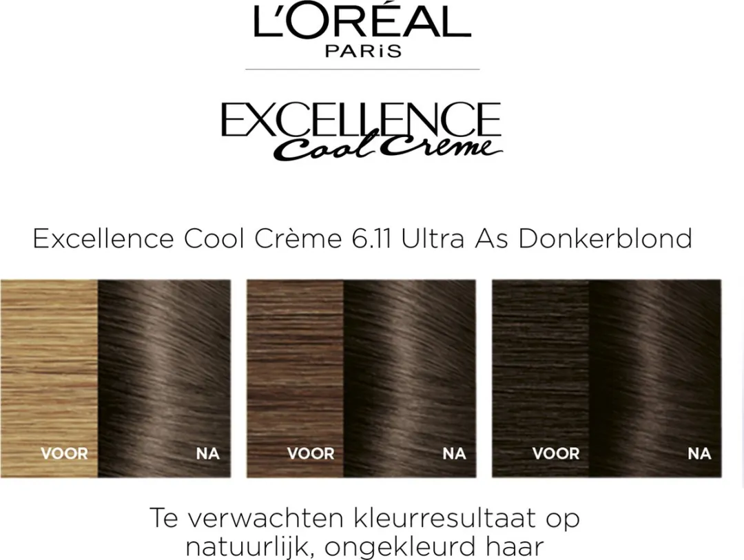 L'Oréal Paris Excellence Cool Crème 6.11 Permanente Haarkleuring - Ultra Ash Donkerblond