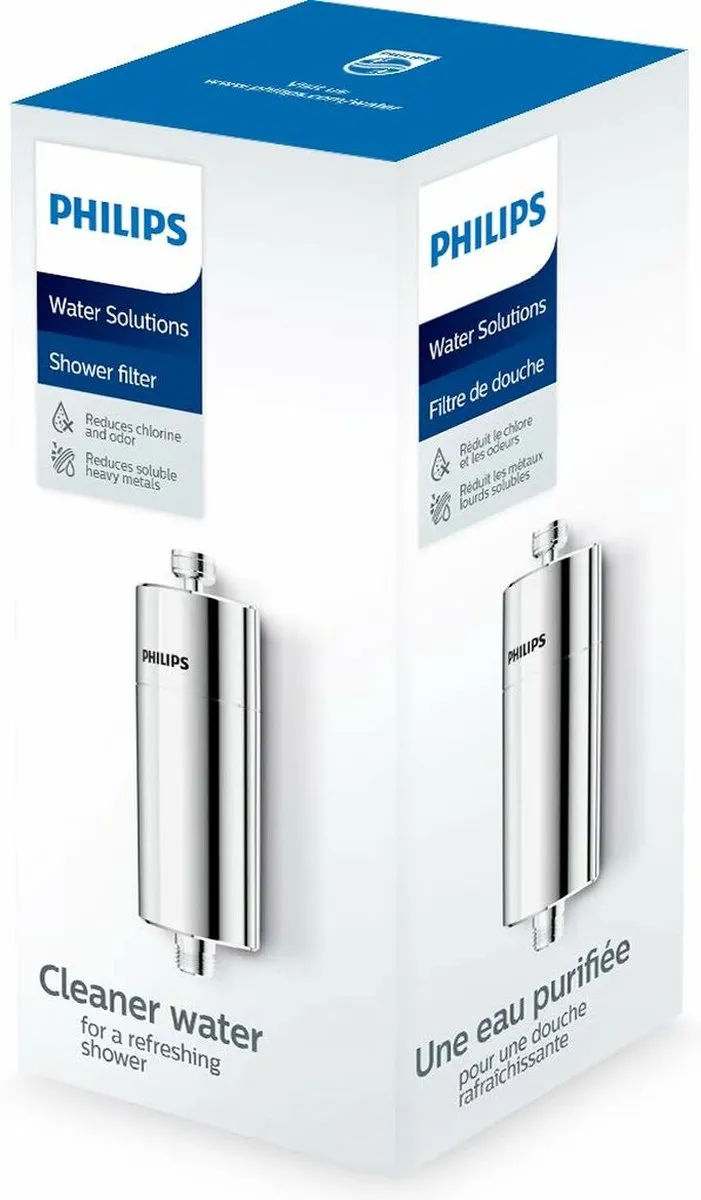 Philips AWP1775 Inline douchefilter, KDF-filtersysteem tegen restchloor, bacteriën, verontreinigingen en kalk