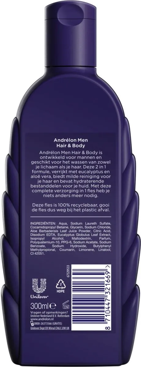 Andrélon Hair & Body Shampoo 300ml - 3 Stuks