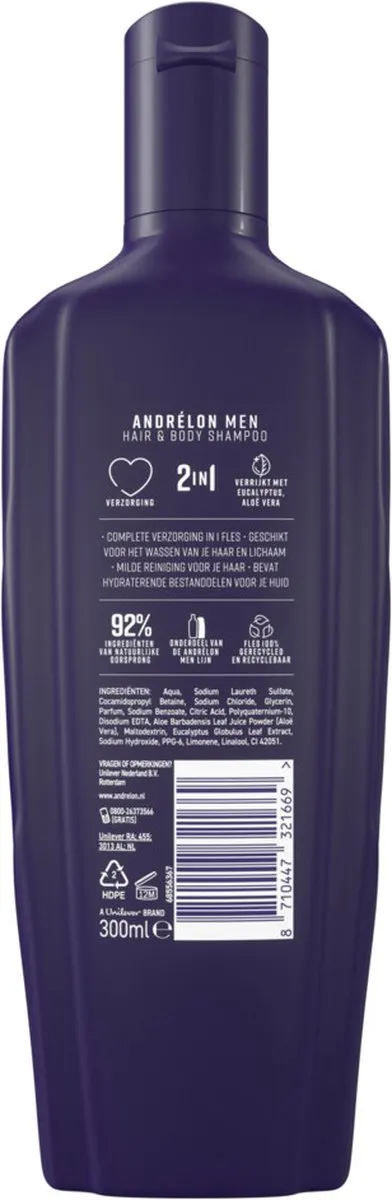 Andrélon Hair & Body Shampoo 300ml - 3 Stuks