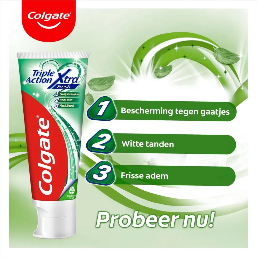 Colgate Triple Action Xtra Fresh Tandpasta - 24x75ml