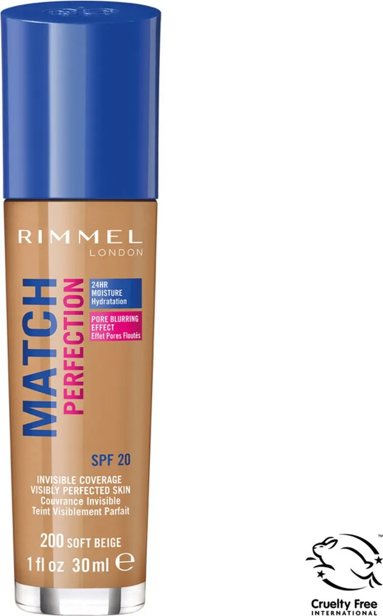 Rimmel London Match Perfection Foundation 200 Soft Beige - 30ml