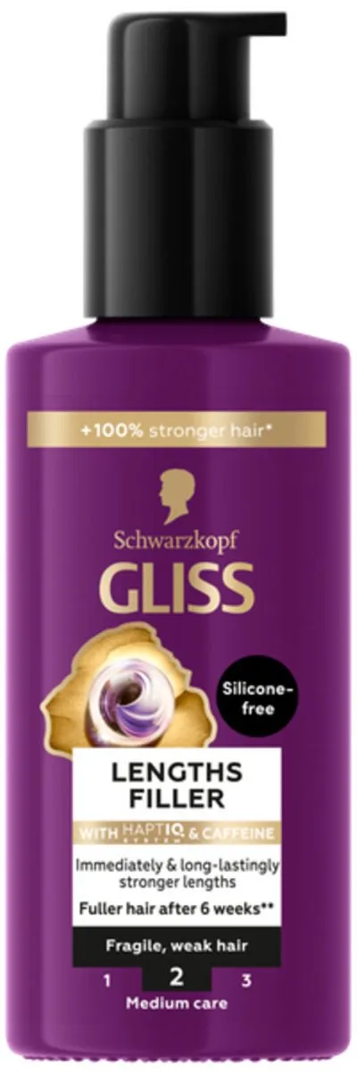 Schwarzkopf Gliss Lengths Filler Haarserum 100ml - Siliconenvrij - 20 Stuks