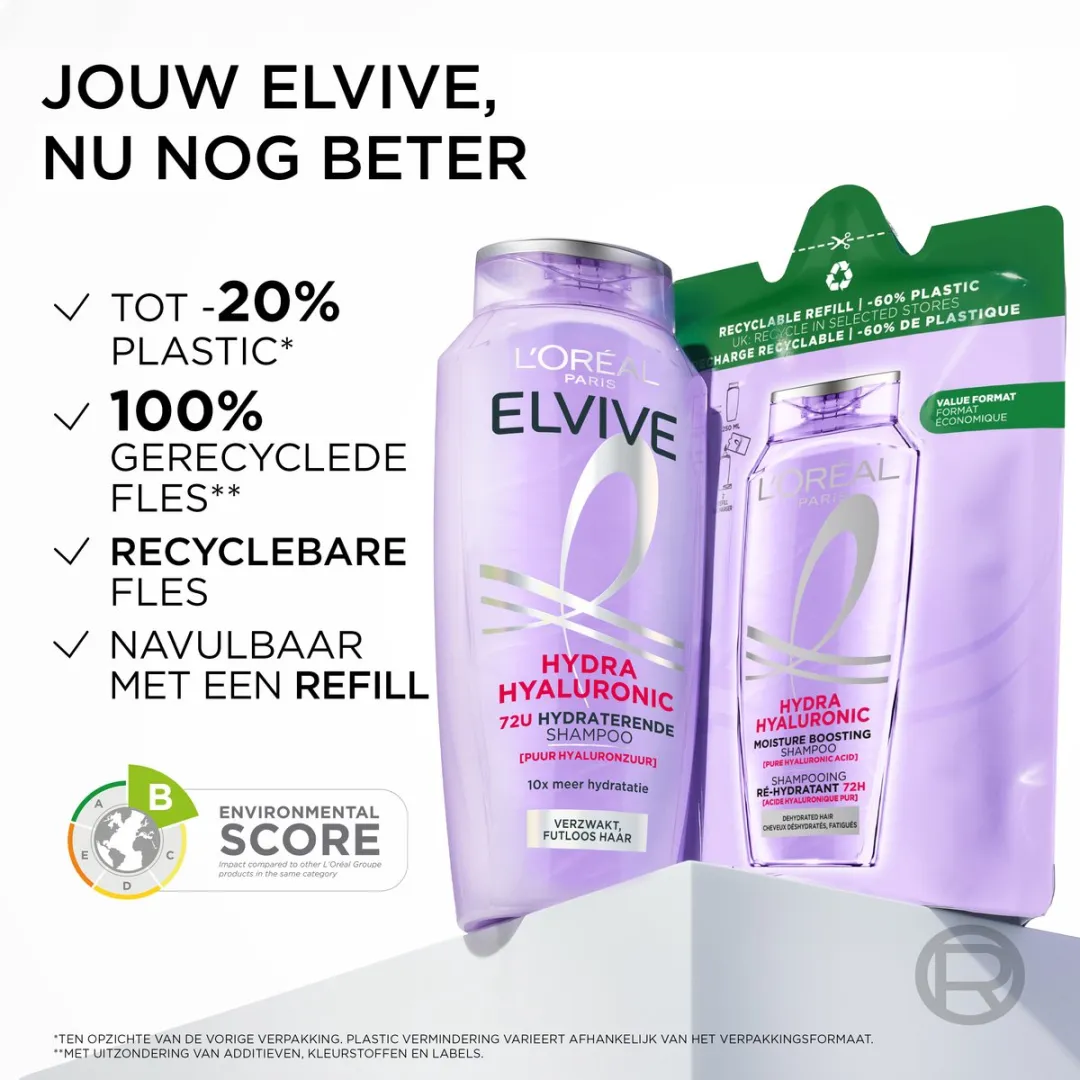 L'Oréal Paris Elvive Hydra Hyaluronic Shampoo Navulverpakking 5x250ml