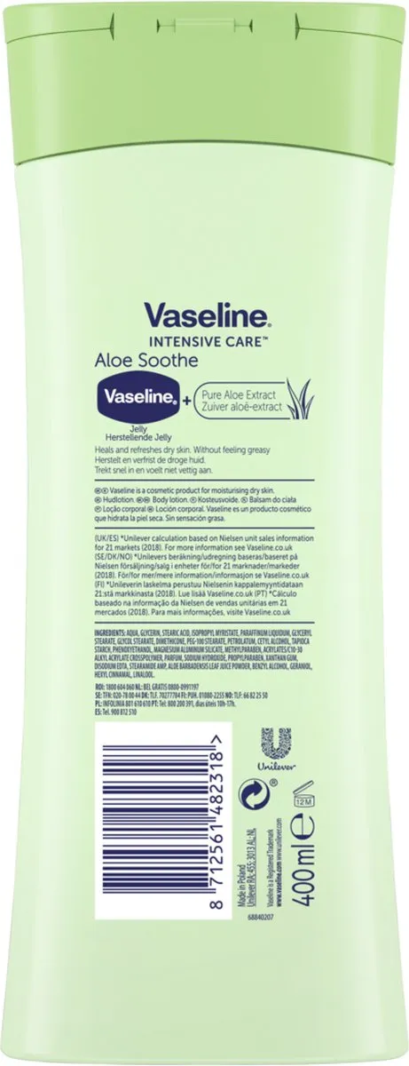 Vaseline Aloe Soothe Bodylotion 2400ml - 6 Stuks