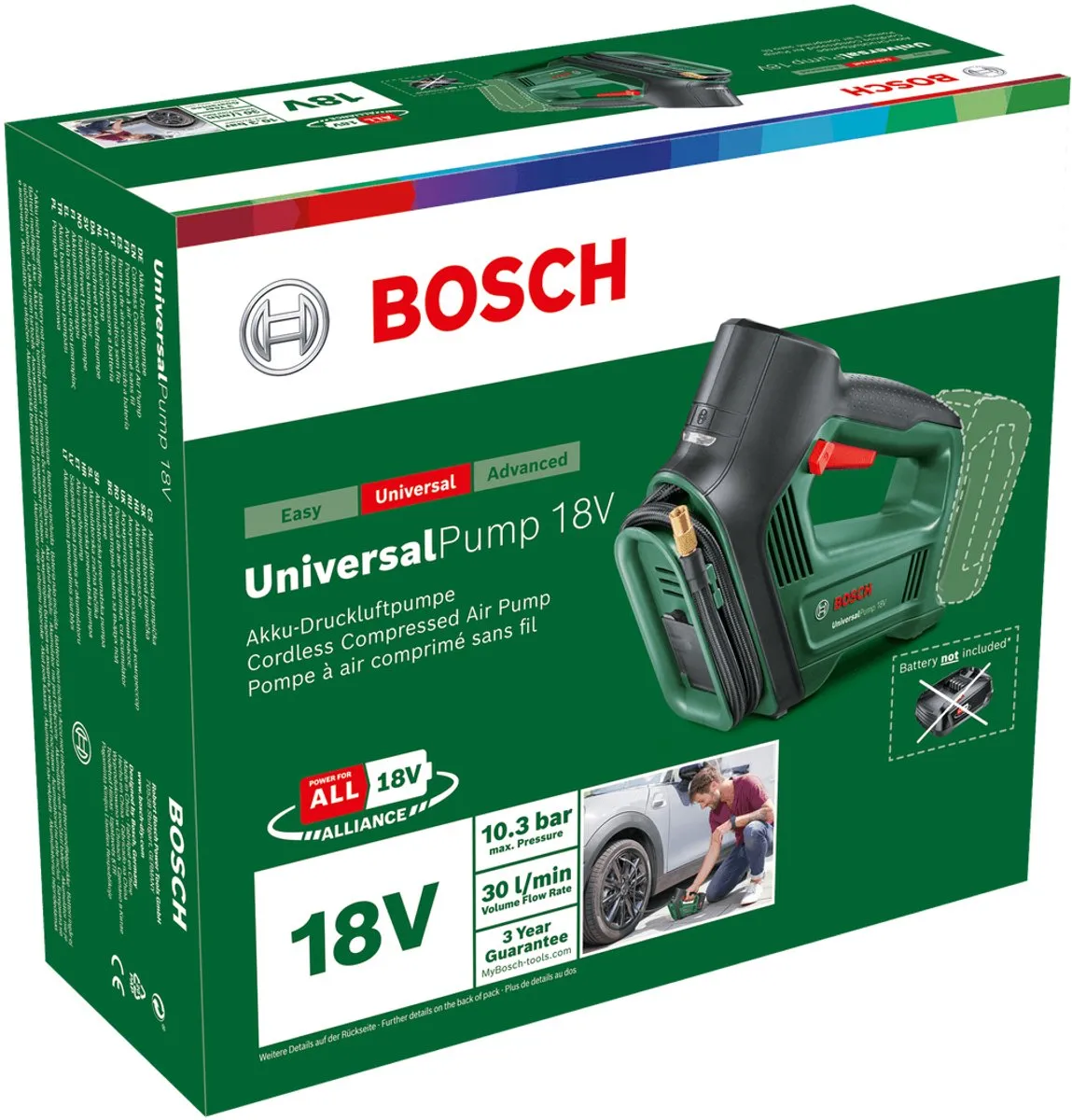 Bosch UniversalPump 18V Pneumatische Pomp - 0603947100 - Donkergroen