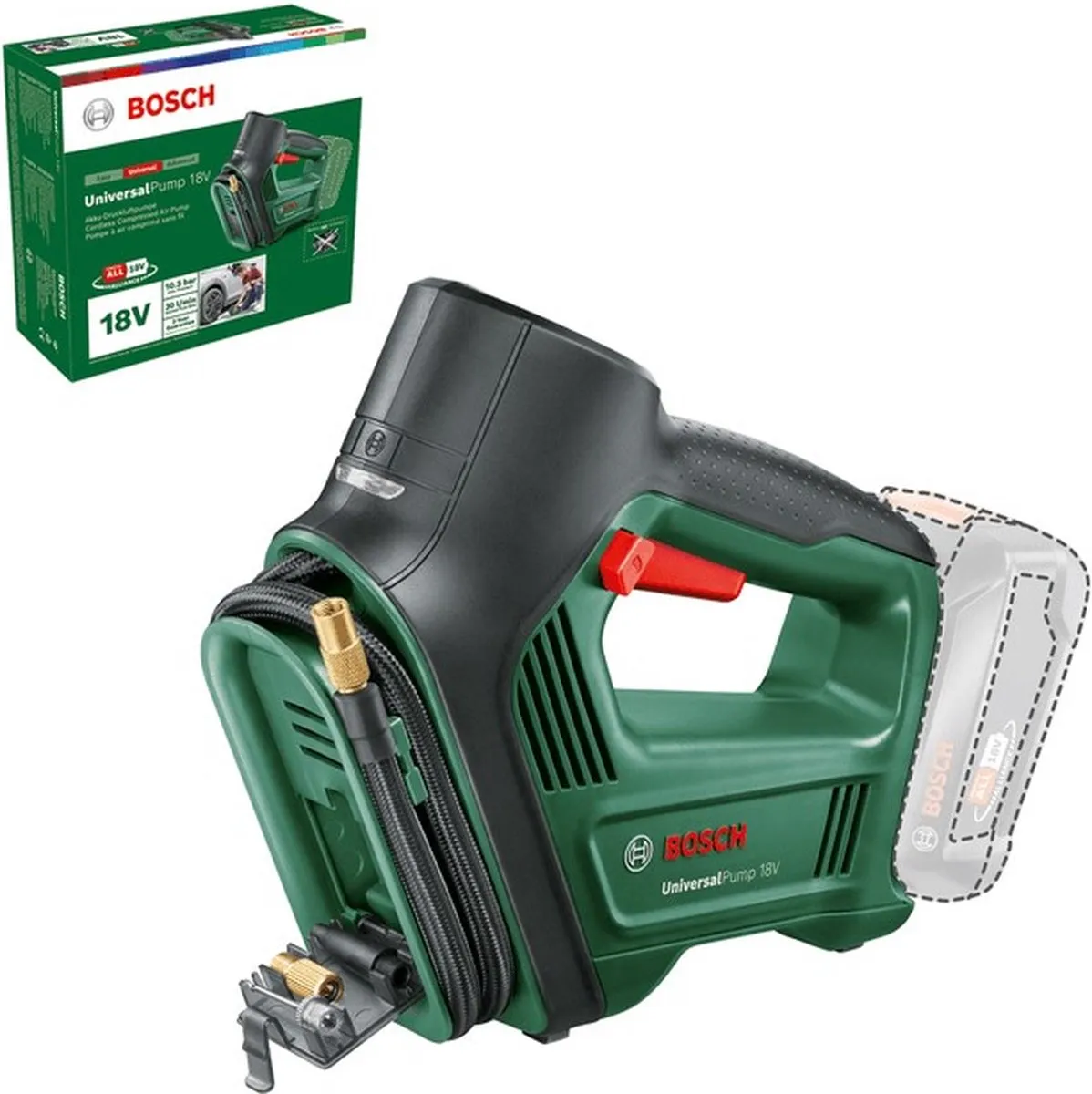 Bosch UniversalPump 18V Pneumatische Pomp - 0603947100 - Donkergroen