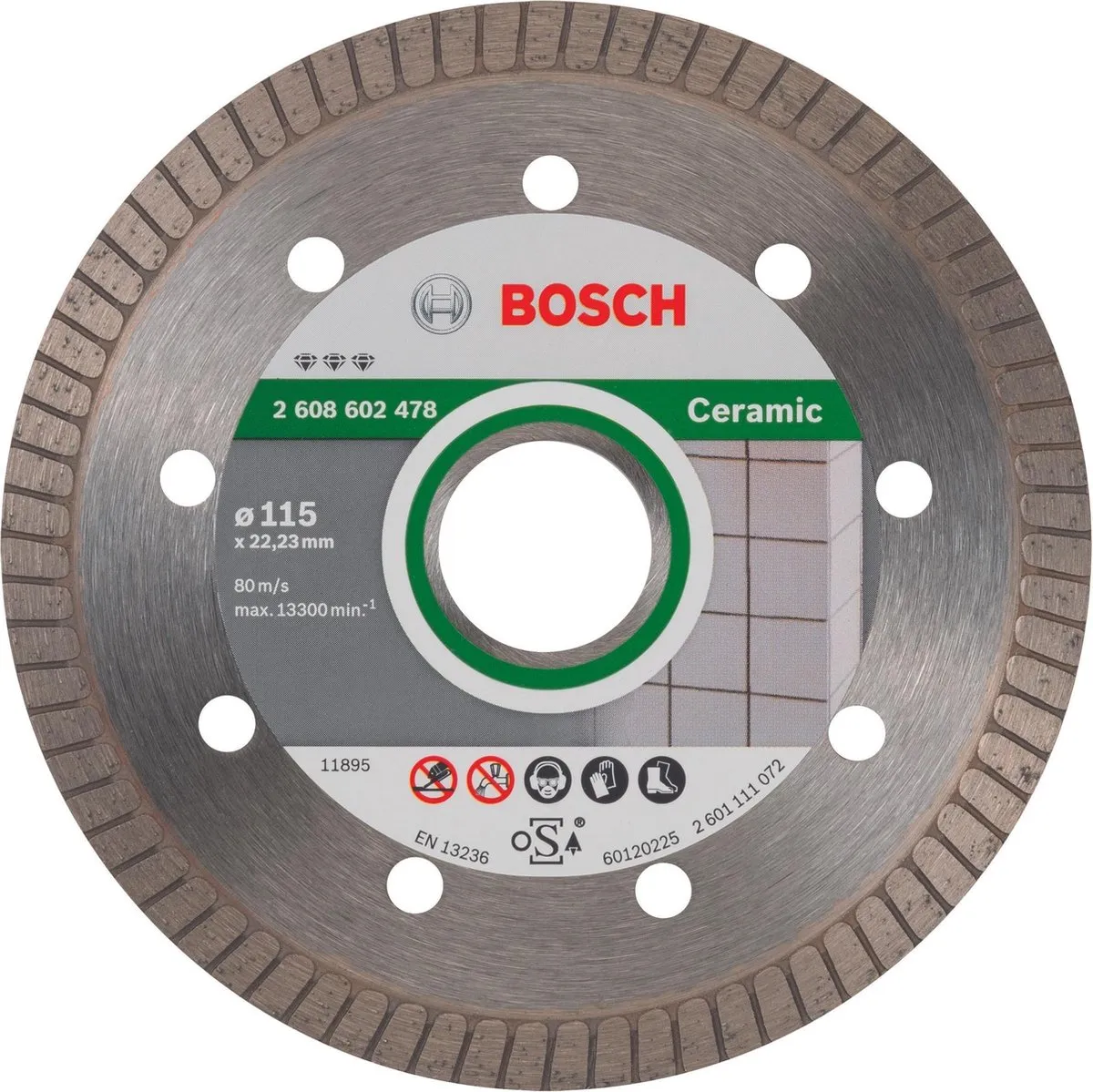 Bosch Diamantdoorslijpschijf Best for Ceramic Extraclean 115mm - 22,23mm As - afbeelding 6 van 6