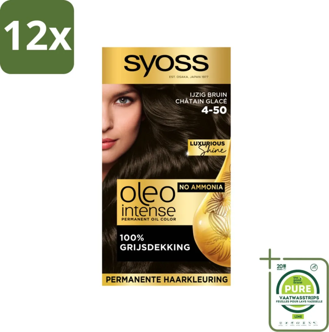 SYOSS Oleo Intense Haarverf 4-50 Ijzig Bruin - 12 Stuks
